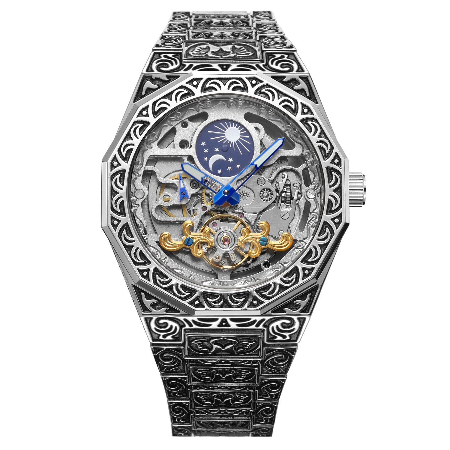 Men's Mechanical Watch With Round Dial