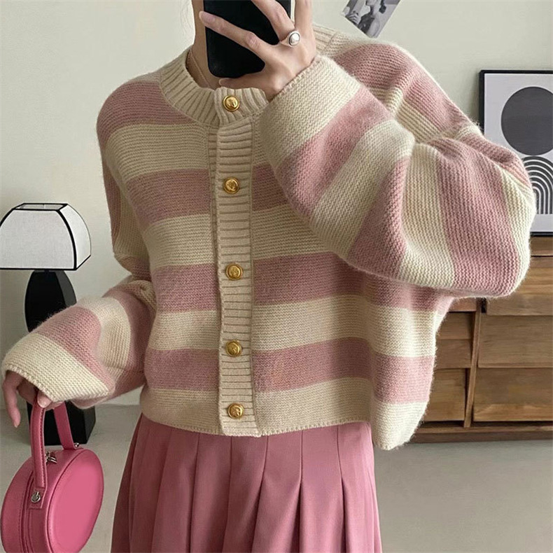 Casava Striped Knitted Cardigan