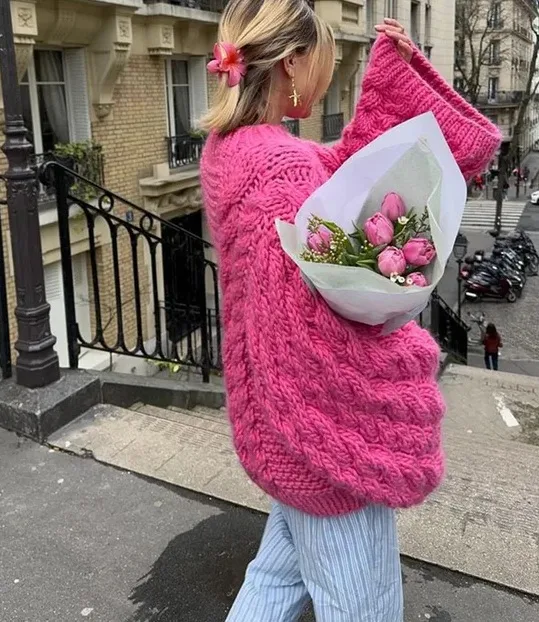 Romantic Loose Long Sleeve Knit Sweater for Women