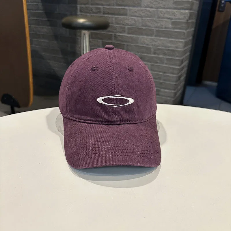 Women's Breathable Cotton Baseball Cap with Wide Brim Featuring Embroidery for Commute