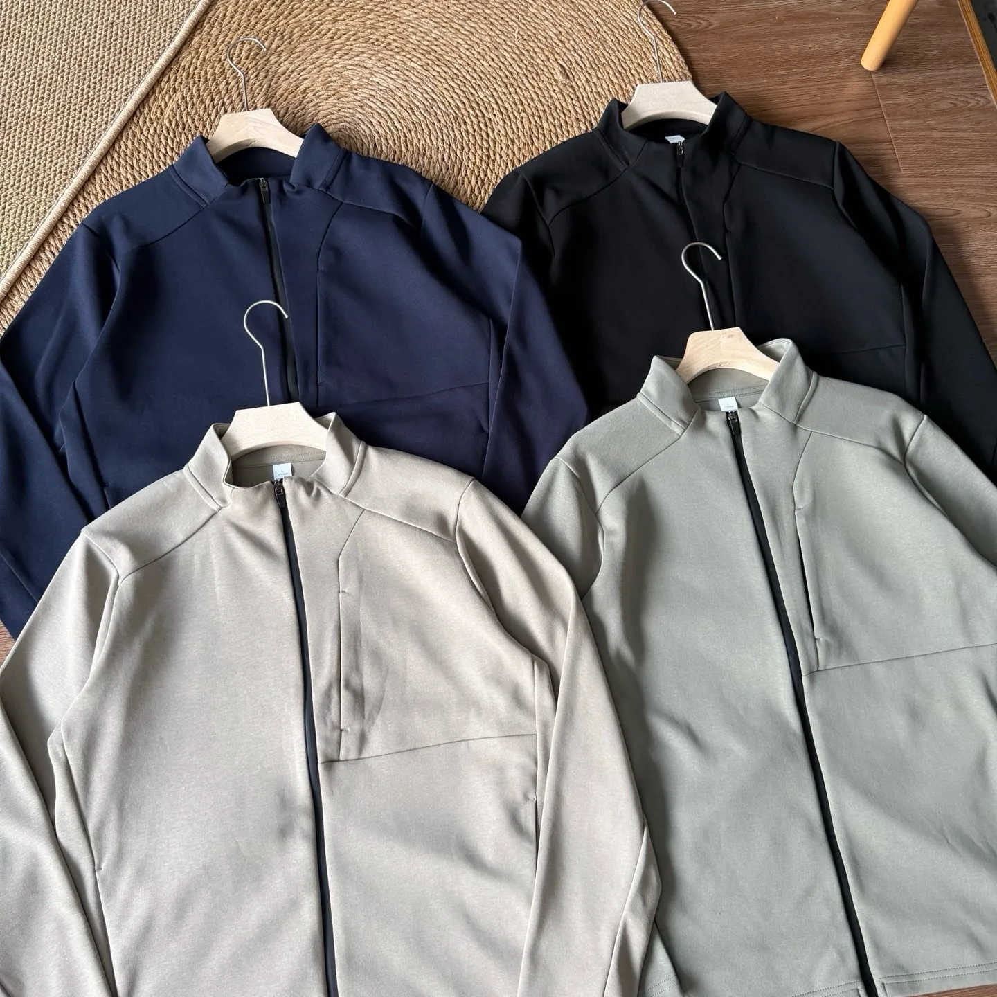 Men's Simple Style Solid Color Jacket with Zipper Placket, Warm Cotton Blends Outerwear