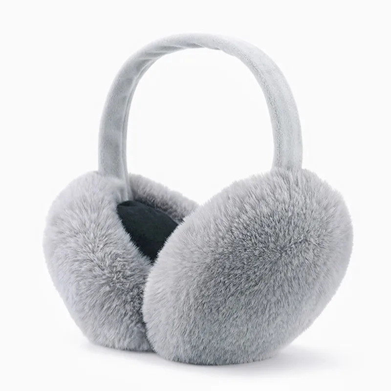 Cute Plush Solid Color Winter Earmuffs for Women Unisex Windproof Warm Ear Covers