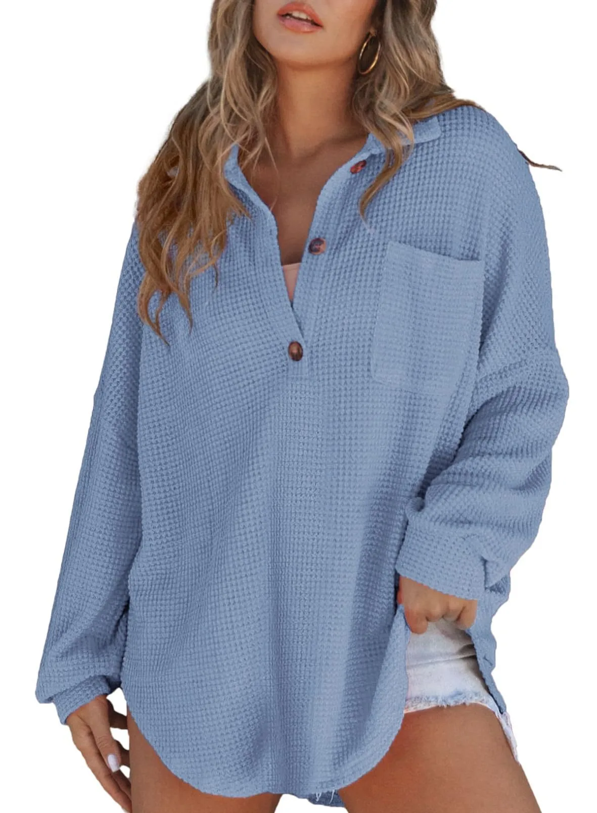 Solid Color Long Sleeve Streetwear Pullover for Women, Knitted Polyester Fabric