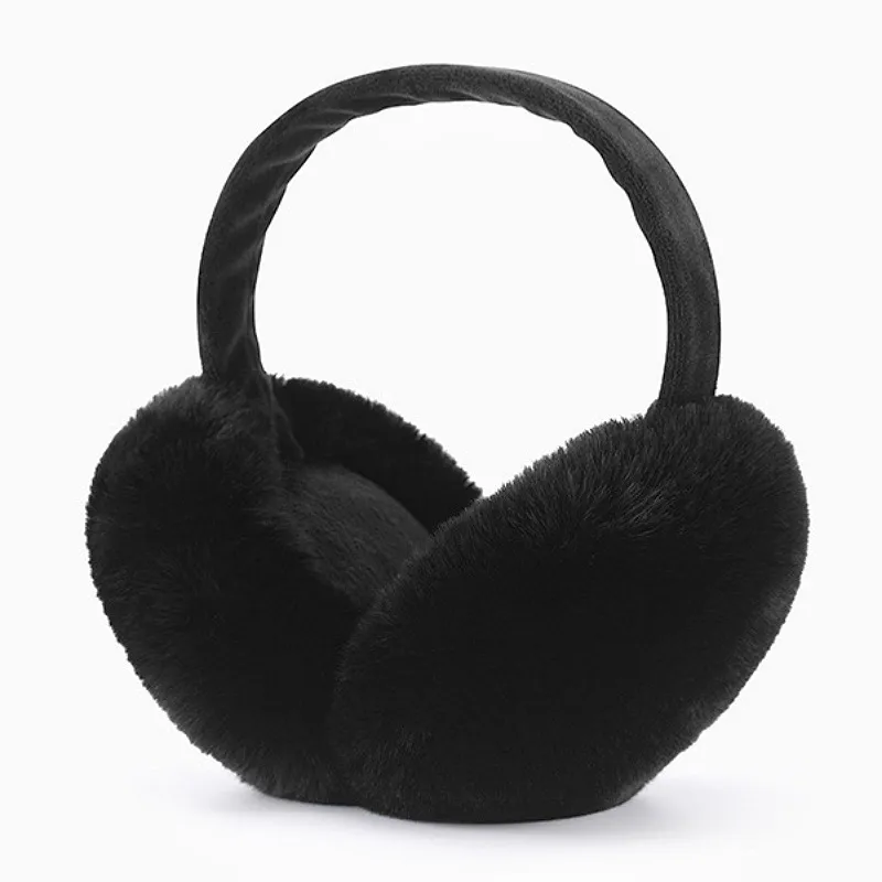 Cute Plush Solid Color Winter Earmuffs for Women Unisex Windproof Warm Ear Covers
