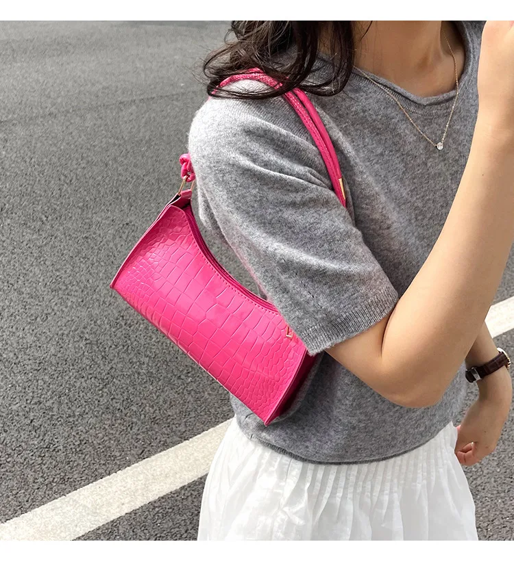 Women’s Square PU Leather Shoulder Bag with Sewing Thread Detail, Single Shoulder Strap, Perfect for Spring & Summer