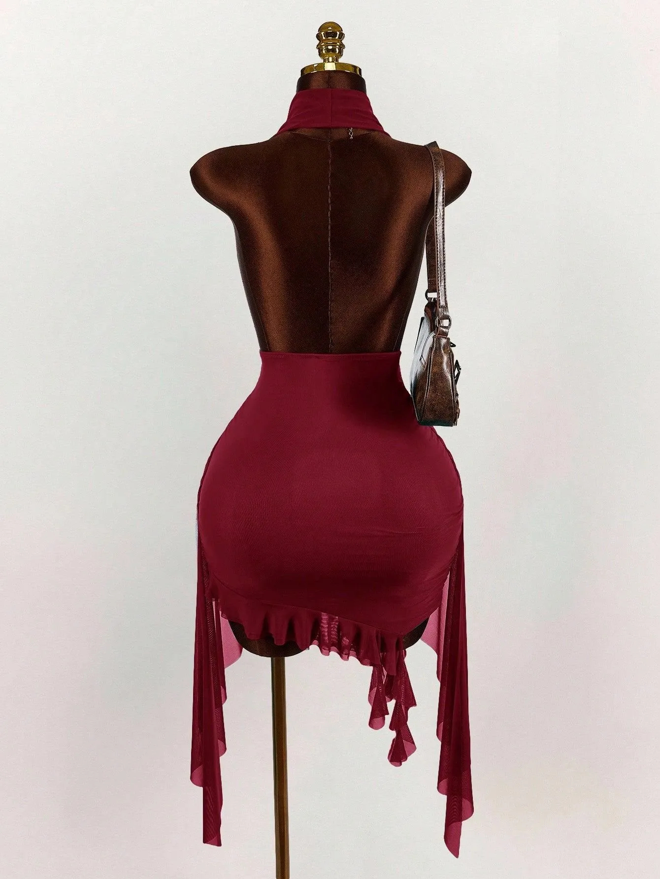 Solid Color Sexy Sleeveless V Neck Sheath Dress for Daily Wear in Polyester Fabric