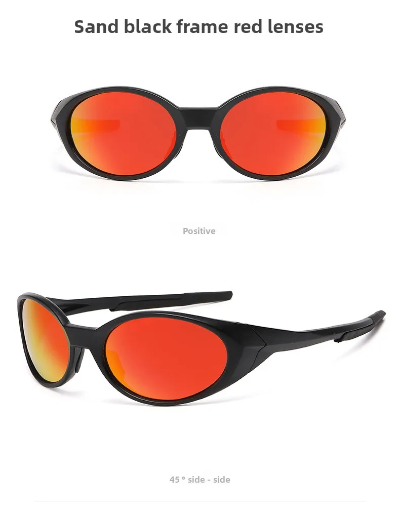 Unisex Oval Frame Sunglasses with Full Nylon Lens, Multicolor Design for Outdoor Use