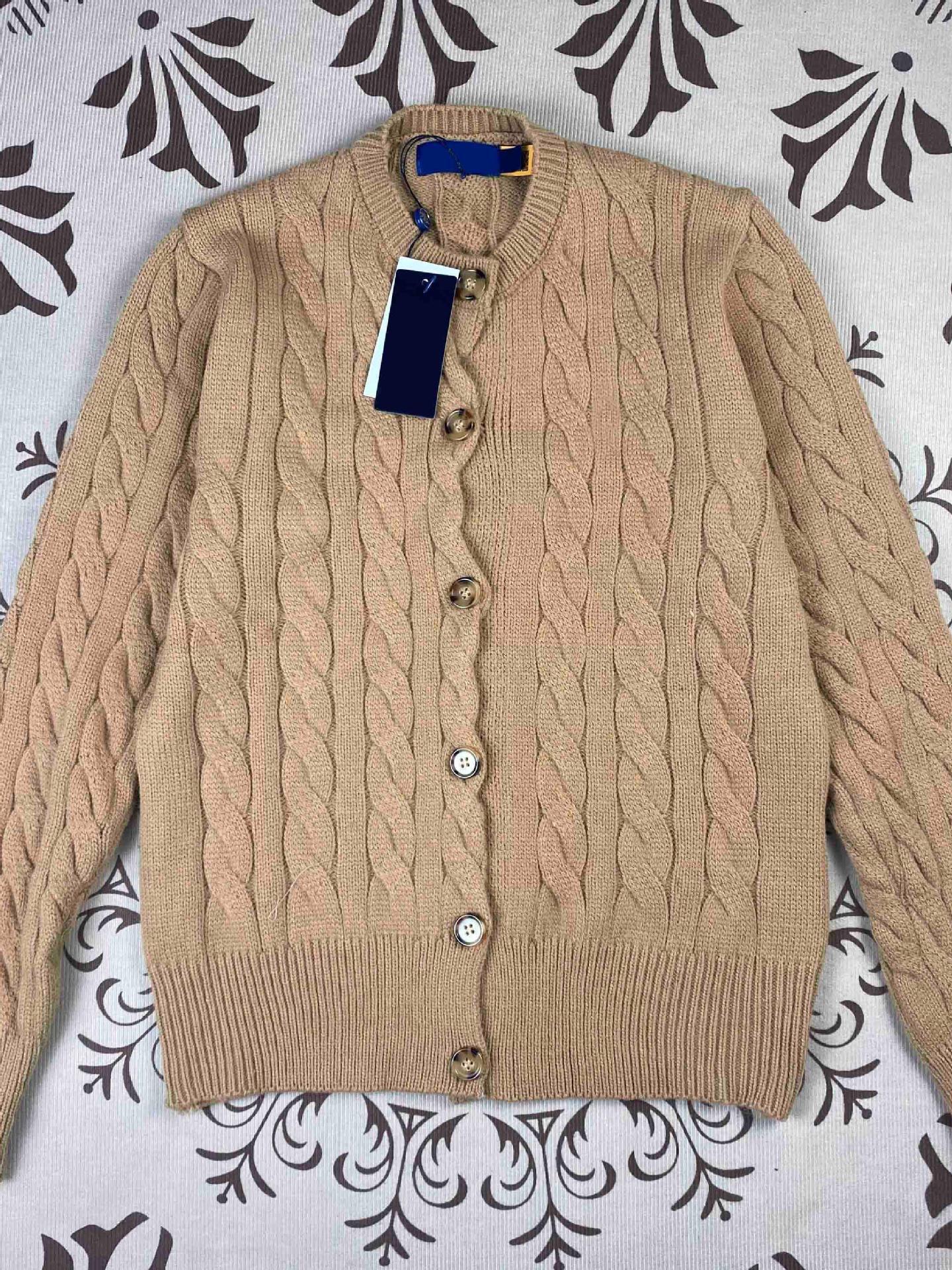 British Style Long Sleeve Acrylic Knitwear for Women with Embroidery and Single Breasted Design