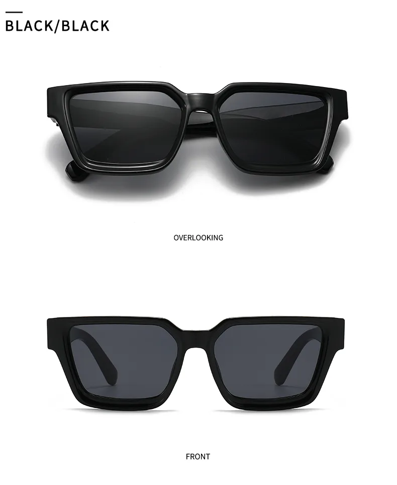 Unisex Full Frame Square Sunglasses Featuring PC Lens Material in Coffer, Ideal for All Seasons