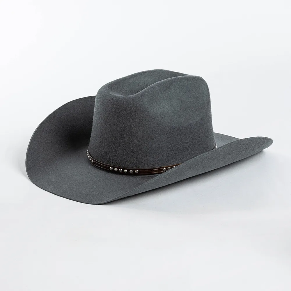 Casual Knitted Round Crown Cowboy Hat for Autumn