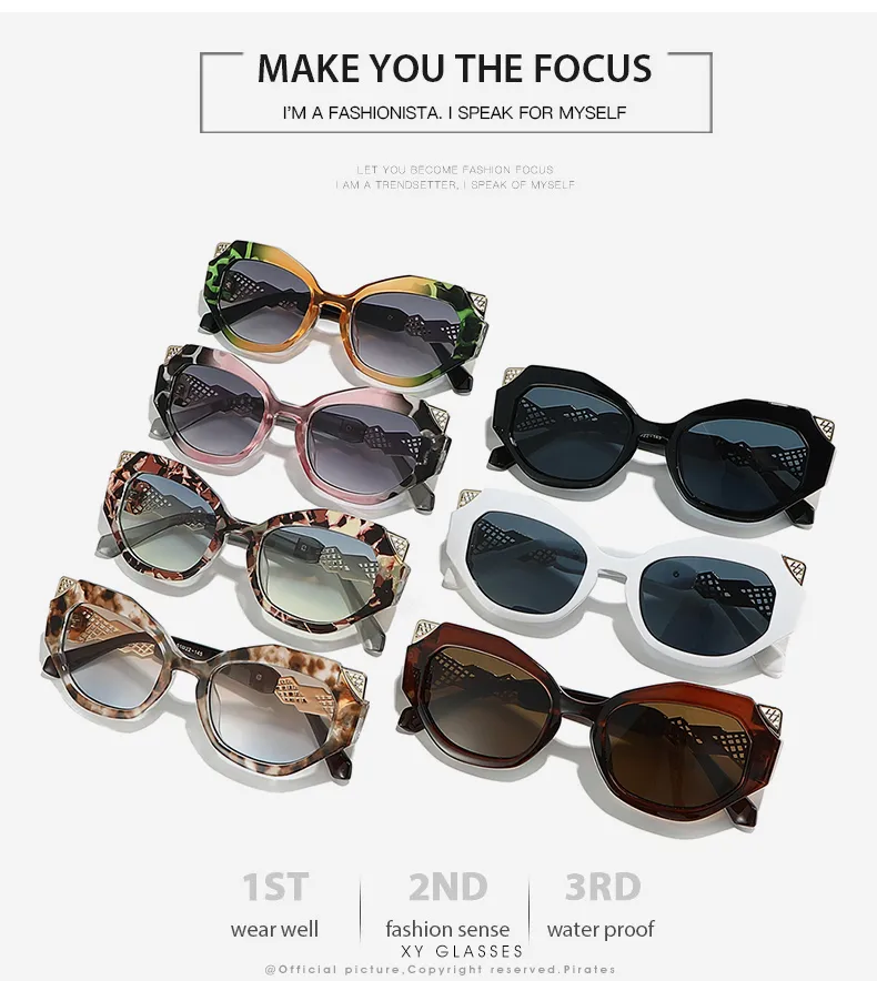 Unisex Cat Eye Sunglasses Featuring Full Frame Design with Durable PC Lens Material