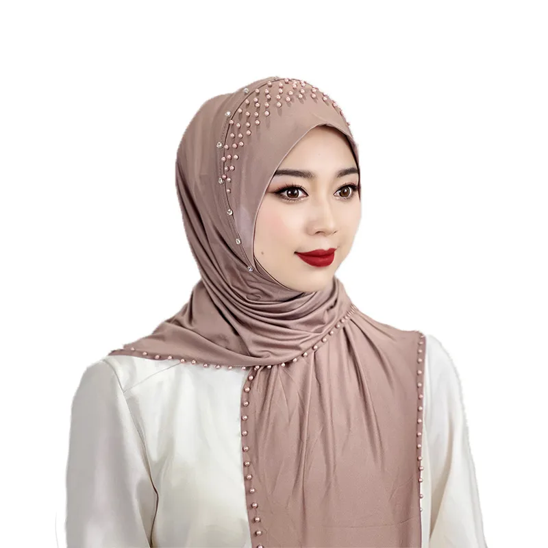 Solid Color Polyester Scarf for Women in Khaki, Suitable for All Seasons