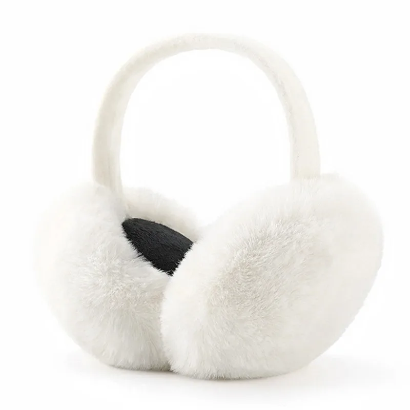 Cute Plush Solid Color Winter Earmuffs for Women Unisex Windproof Warm Ear Covers