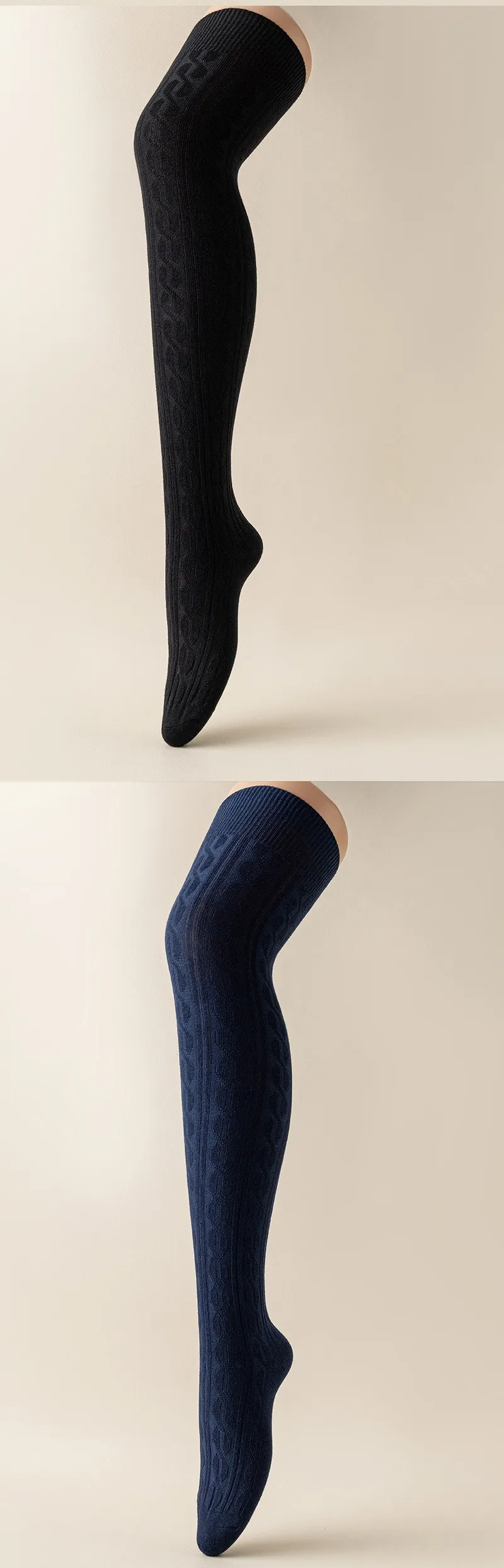New Style Solid Color Polyester Socks for Women in Dyed Black, Suitable for All Seasons