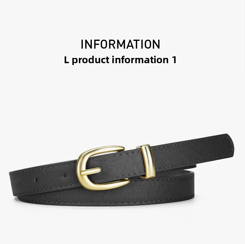 Women's Simple Modern PU Leather Belt with Alloy Buckle in Black Beige Pink Gold Coffee