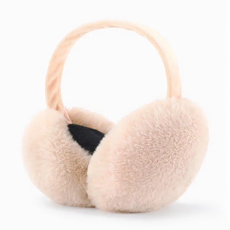 Cute Plush Solid Color Winter Earmuffs for Women Unisex Windproof Warm Ear Covers