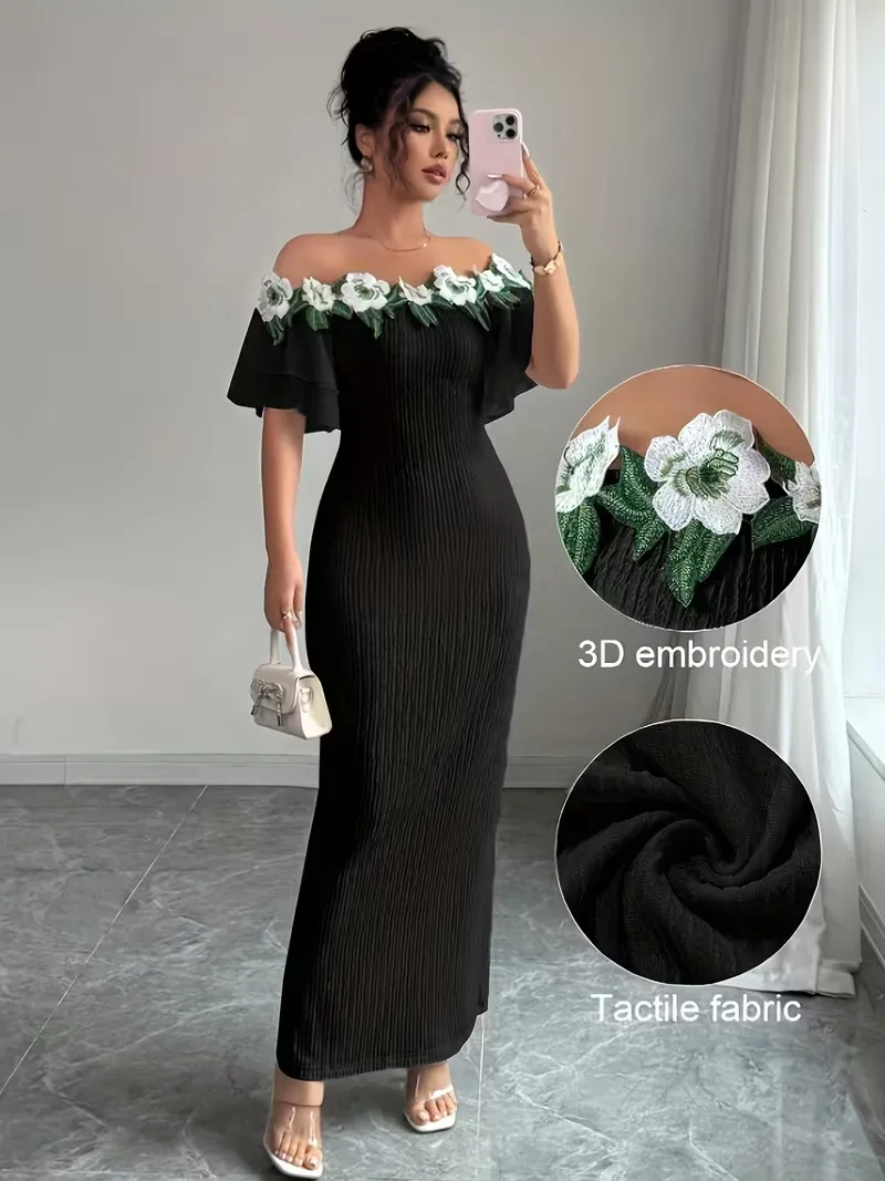 Sleeveless Party Dress with Boat Neck in Polyester Fabric, Perfect for Banquet and Vacation Occasions