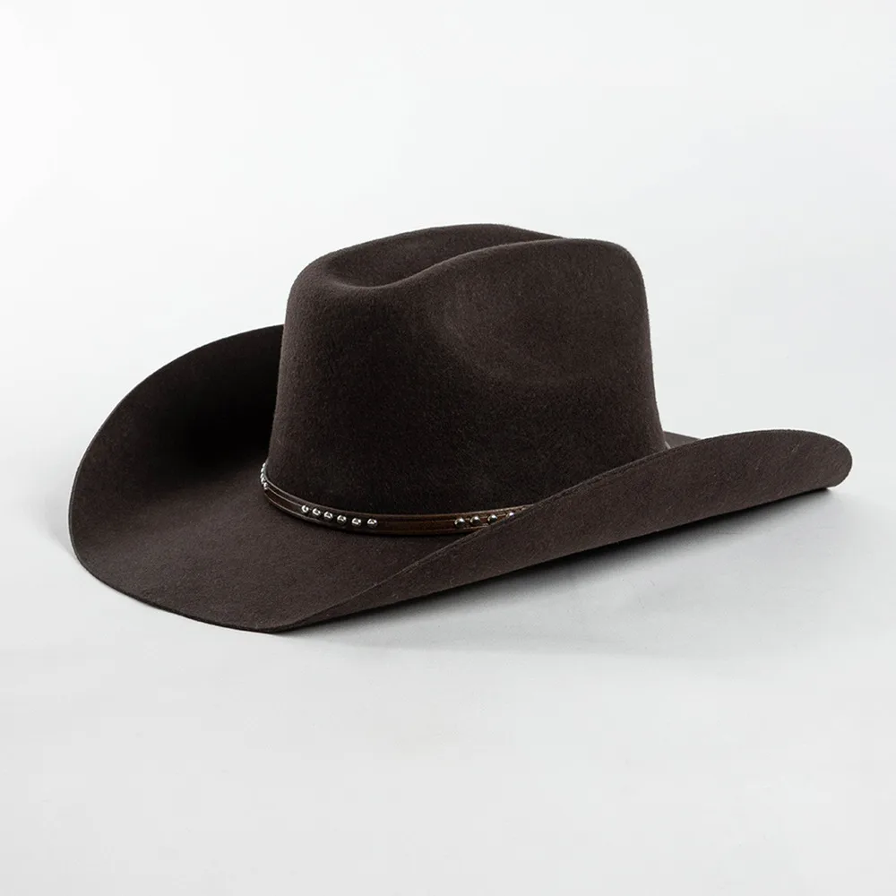 Casual Knitted Round Crown Cowboy Hat for Autumn