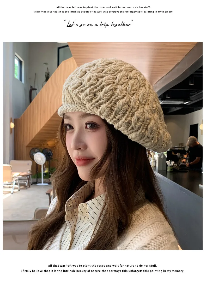 New Style Solid Color Warm Women’s Brimless Beret Hat in Polyester with Braid Craftsmanship
