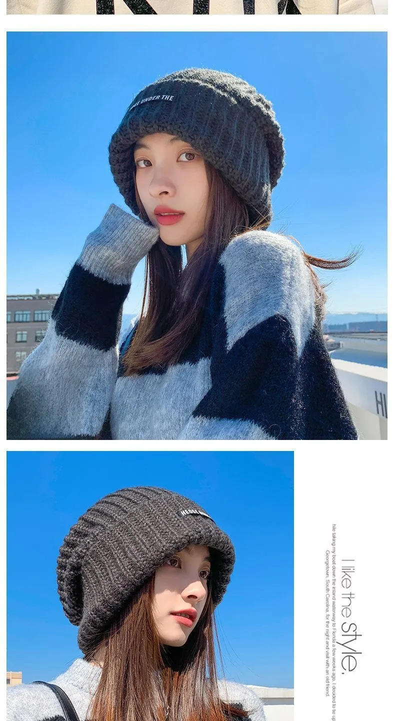 Women's Winter Knit Wool Beanie Hat Brimless for Cold Weather