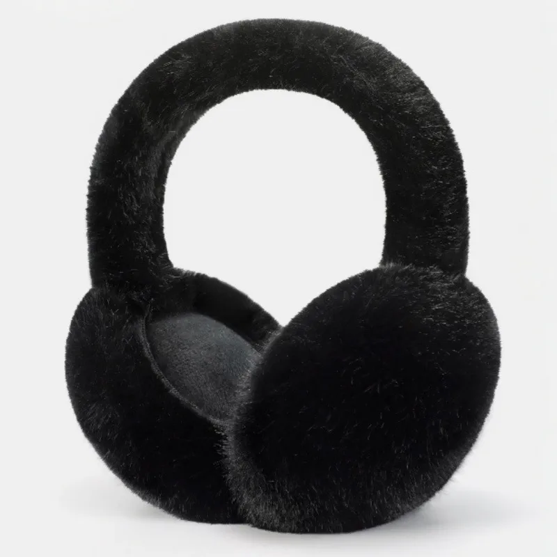 Cute Plush Solid Color Winter Earmuffs for Women Unisex Windproof Warm Ear Covers