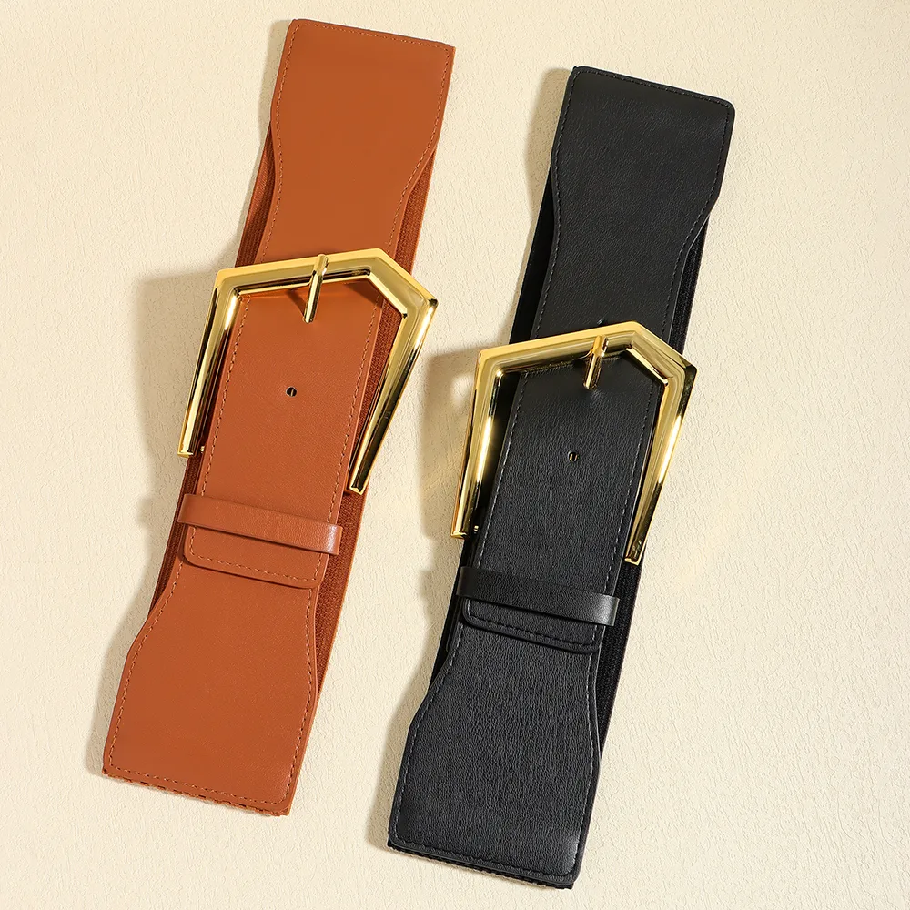 Elegant Solid Color PU Belt for Women Featuring Stylish Belt Buckles