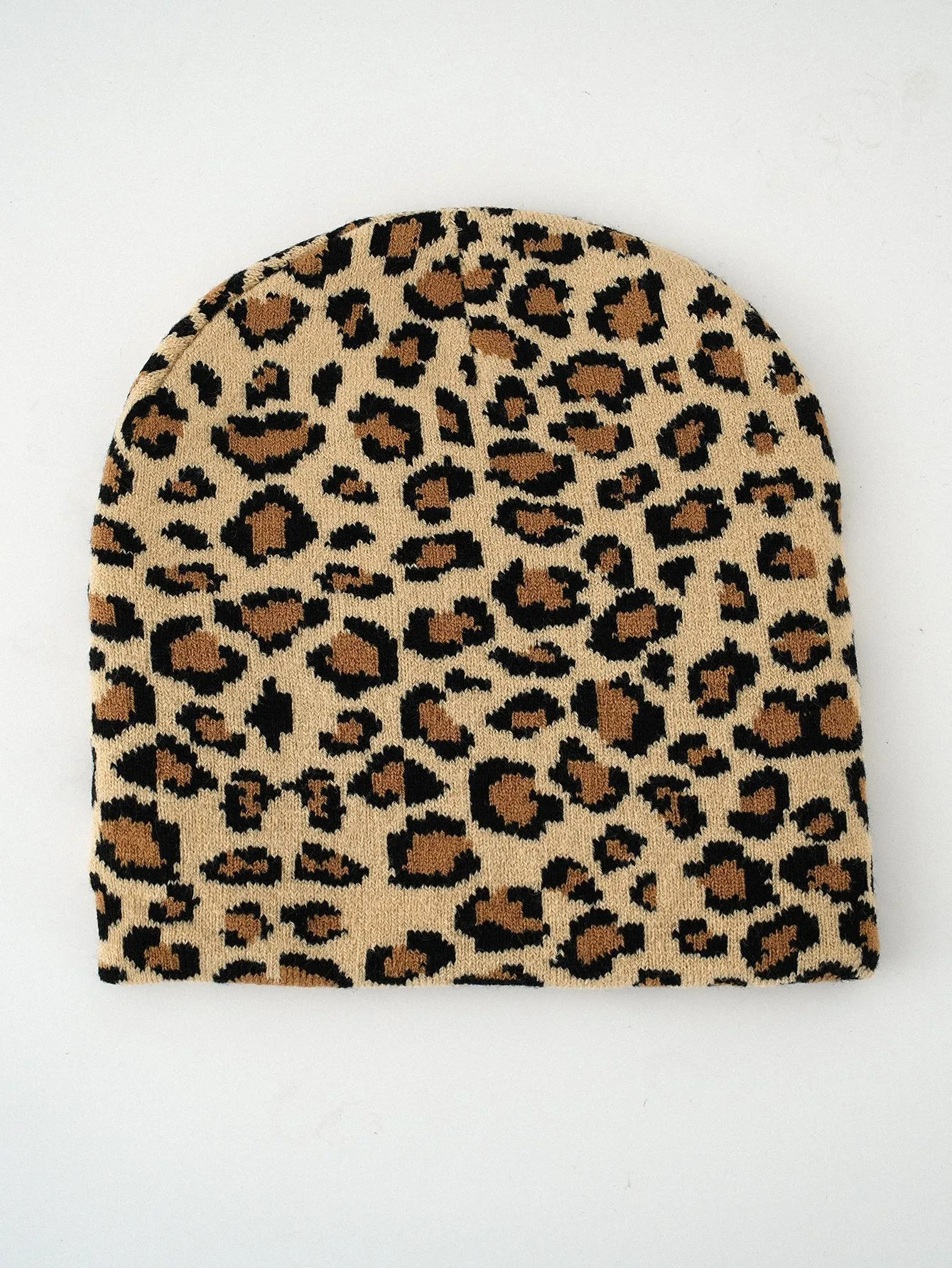 Unisex Cheetah Print Wool Cap for Commute, Warm Polyester Hat Featuring High-Quality Printing
