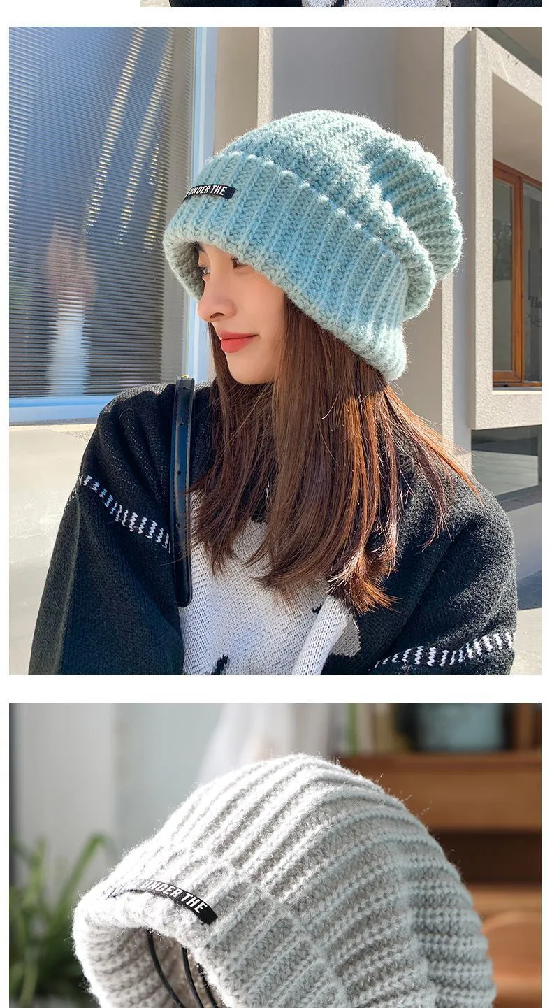 Women's Winter Knit Wool Beanie Hat Brimless for Cold Weather