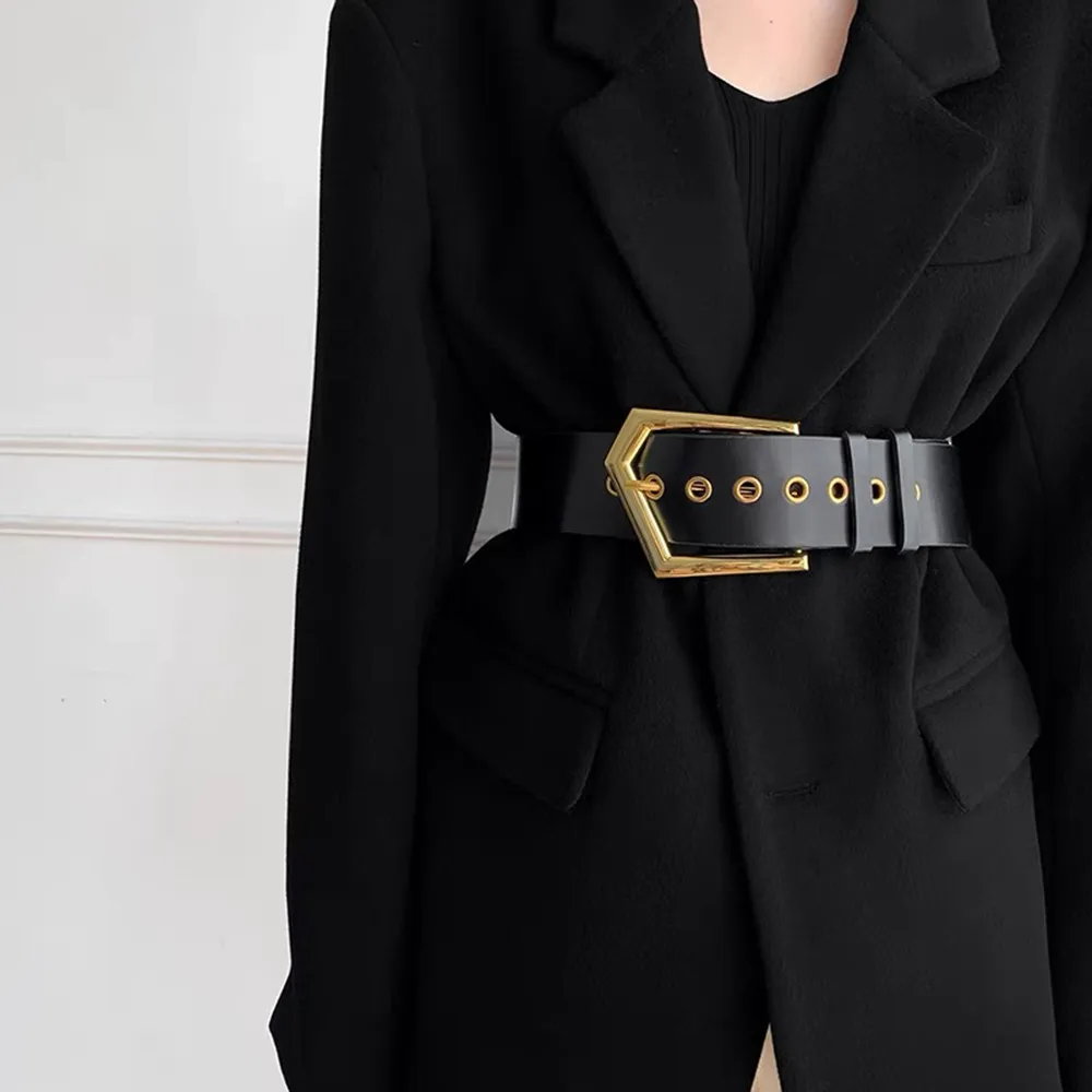 Elegant Solid Color PU Belt for Women Featuring Stylish Belt Buckles