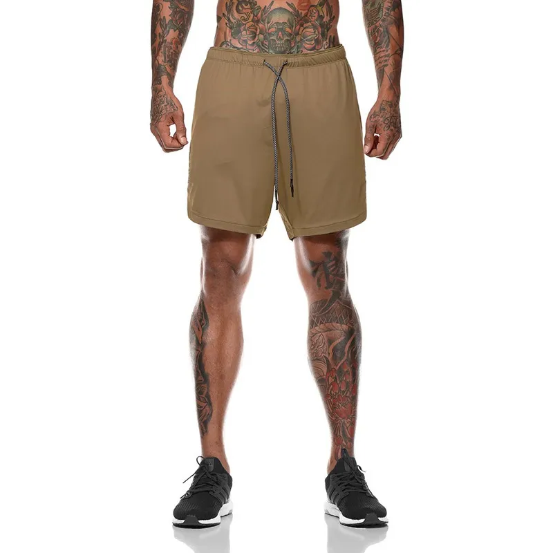 Men's Loose Fit Solid Color Knee Length Casual Polyester Shorts