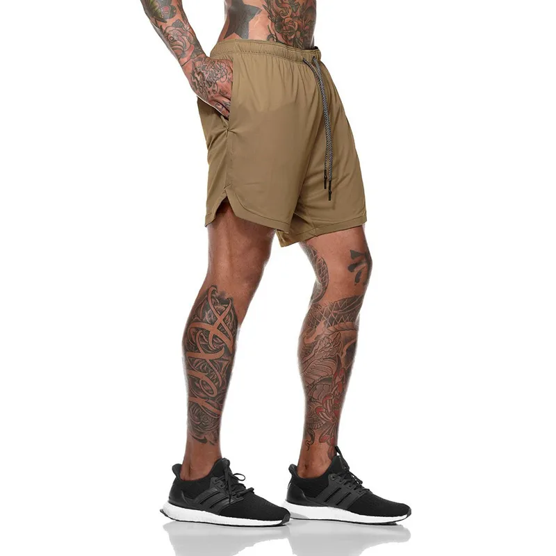 Men's Loose Fit Solid Color Knee Length Casual Polyester Shorts