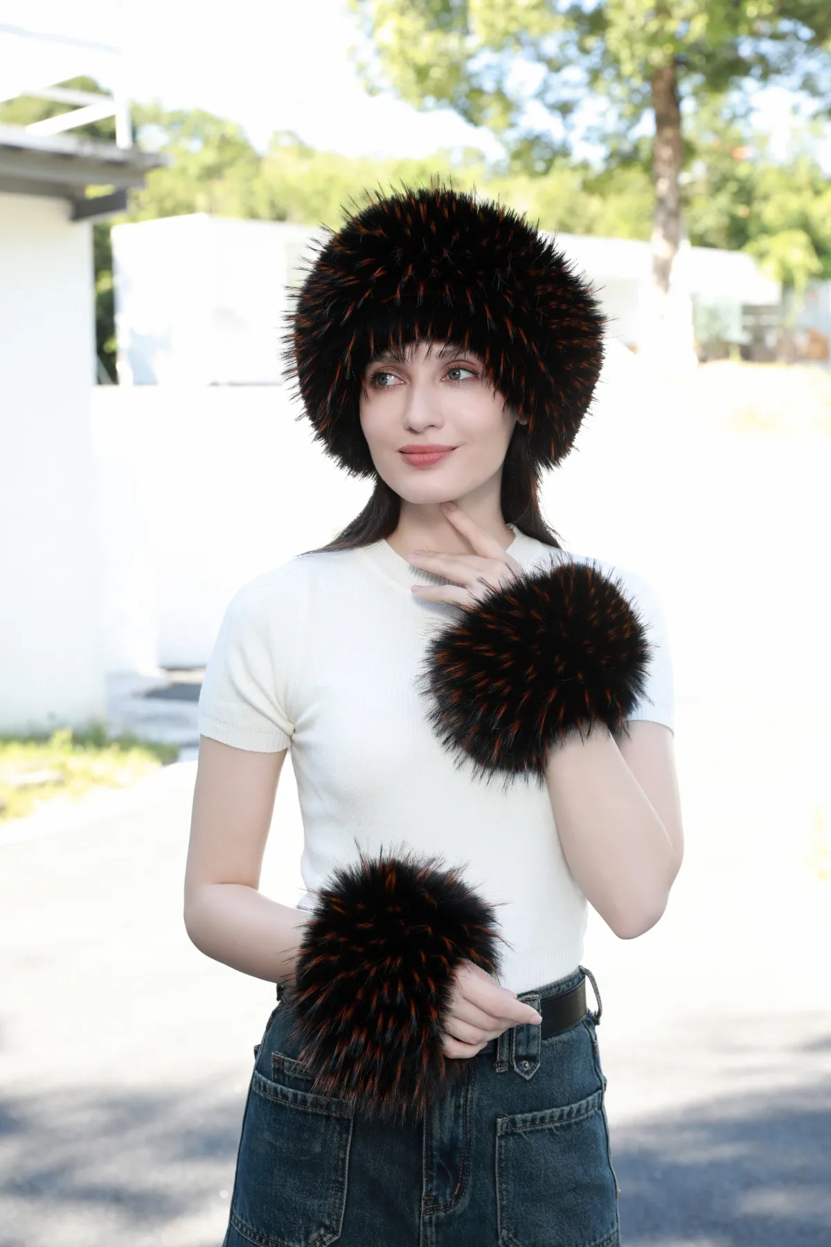Elegant Multicolor Brown Synthetic Fibre Hair Band for Autumn and Winter