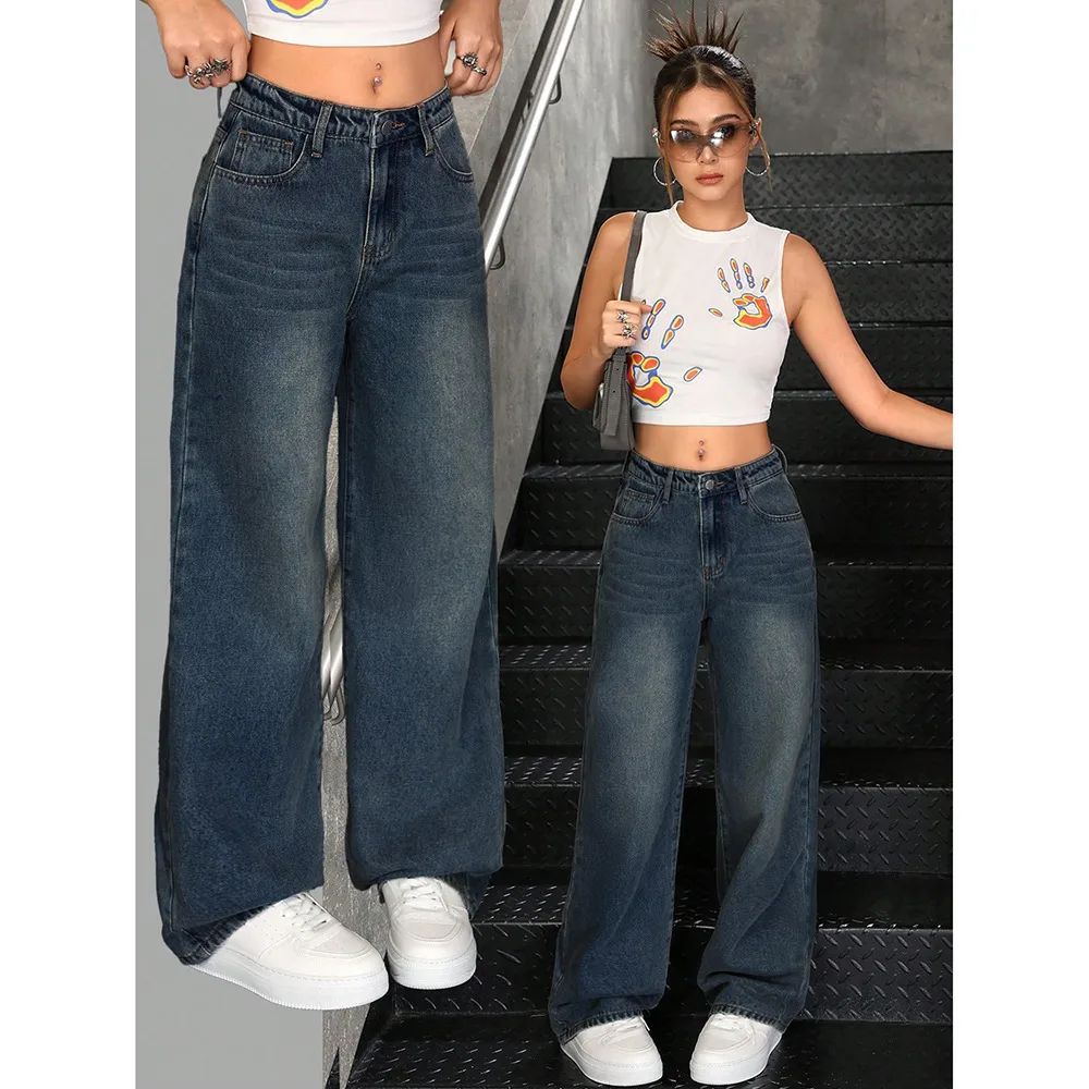 Women's Casual Full Length Denim Cotton Jeans with Micro-Elastic Stretch for Street Wear