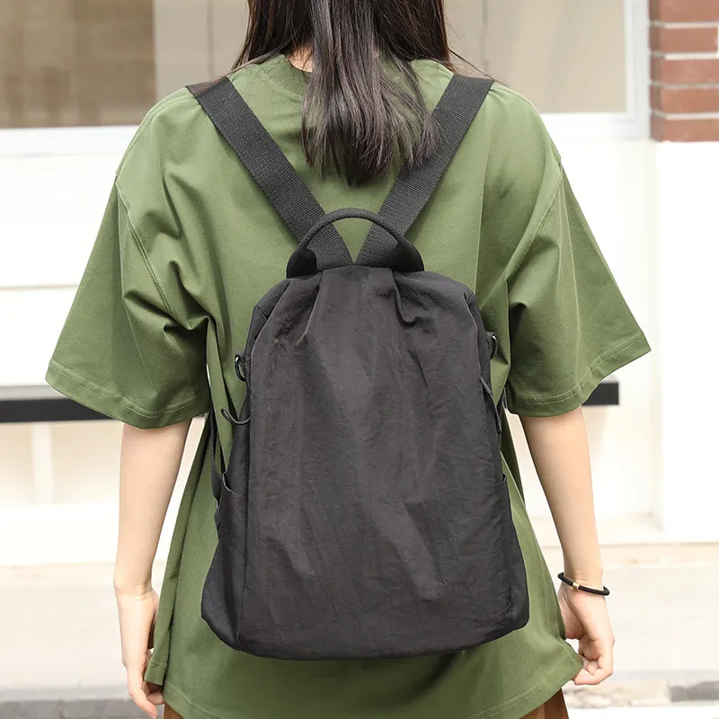 Solid Color Canvas School Backpack for Women, Soft and Comfortable, Perfect for Summer