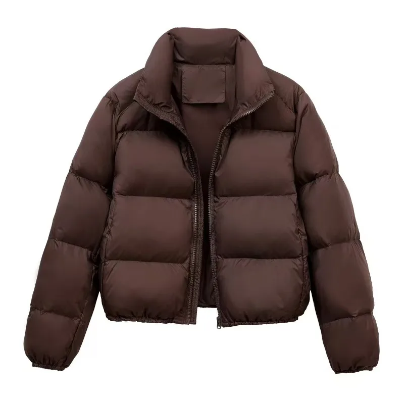 Women’s Streetwear 3D Effect Padded Jacket Coat with Zipper and Pocket, Made of Polyester Fabric