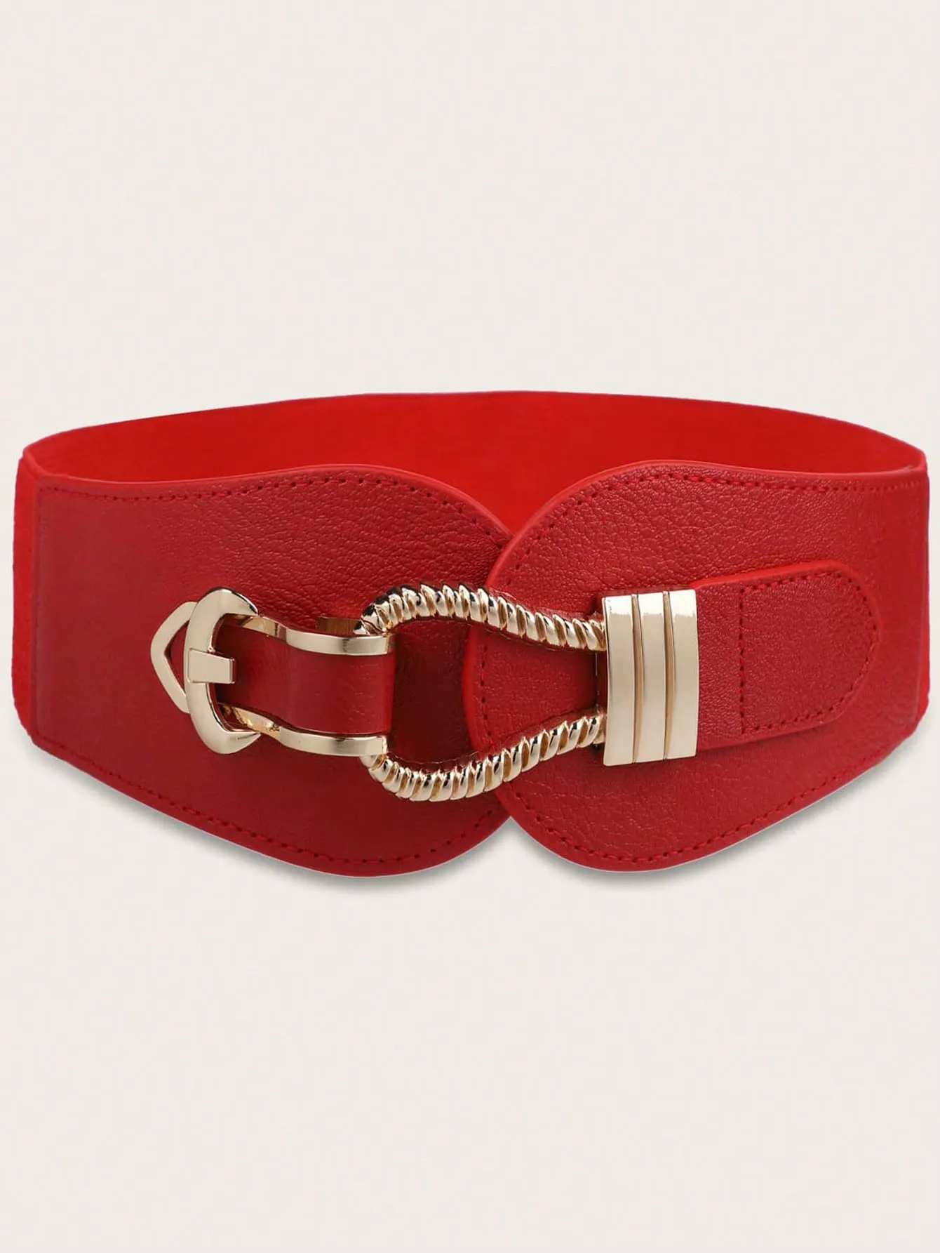 French Style Women's Belt with Smooth Elastic Band and Alloy Buckle