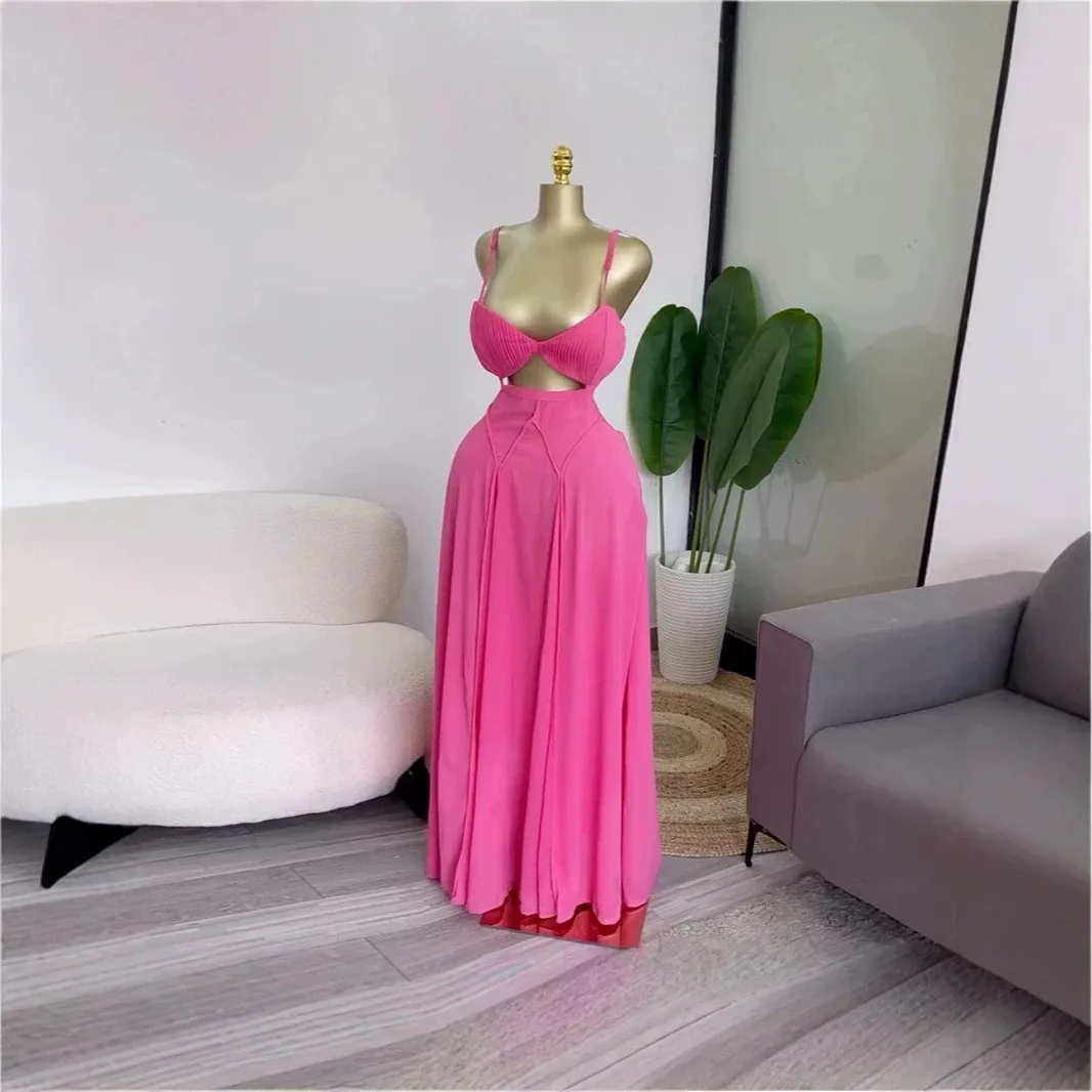 Tie Dye Sleeveless Strap Dress in Chiffon Fabric, Perfect Vacation Holiday Dress