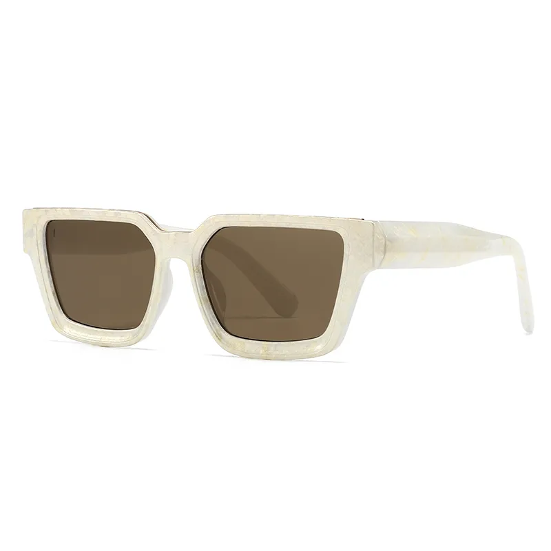 Unisex Full Frame Square Sunglasses Featuring PC Lens Material in Coffer, Ideal for All Seasons