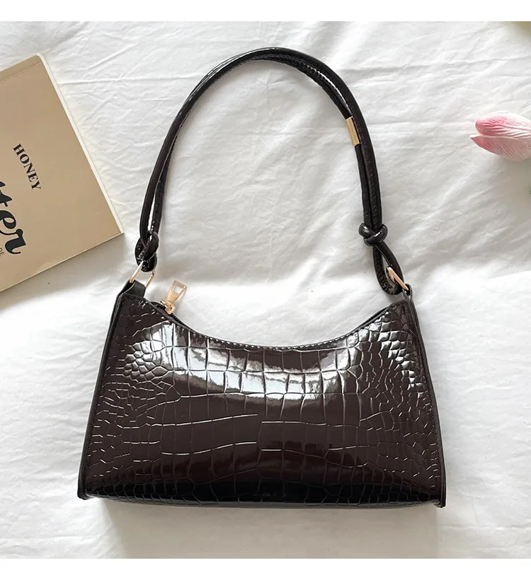 Women’s Square PU Leather Shoulder Bag with Sewing Thread Detail, Single Shoulder Strap, Perfect for Spring & Summer