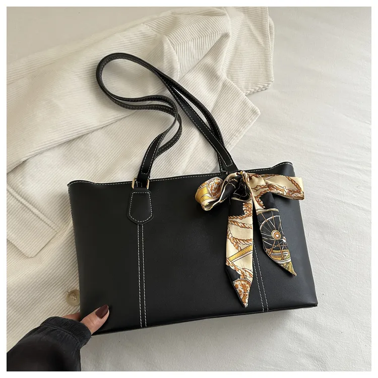 Medium Square Urban Minimalist PU Shoulder Bag with Zipper and Double Straps