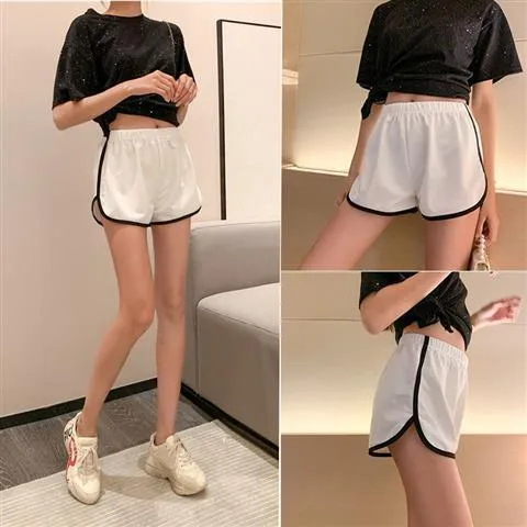 Women's Mid Waist Micro-Elastic Polyester Casual Three-Quarter Pants