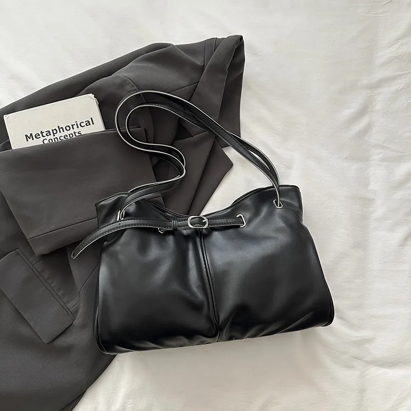 Square PU Leather Tote Bag for Women Featuring Sewing Thread Detail and Top Handle, Ideal for Autumn