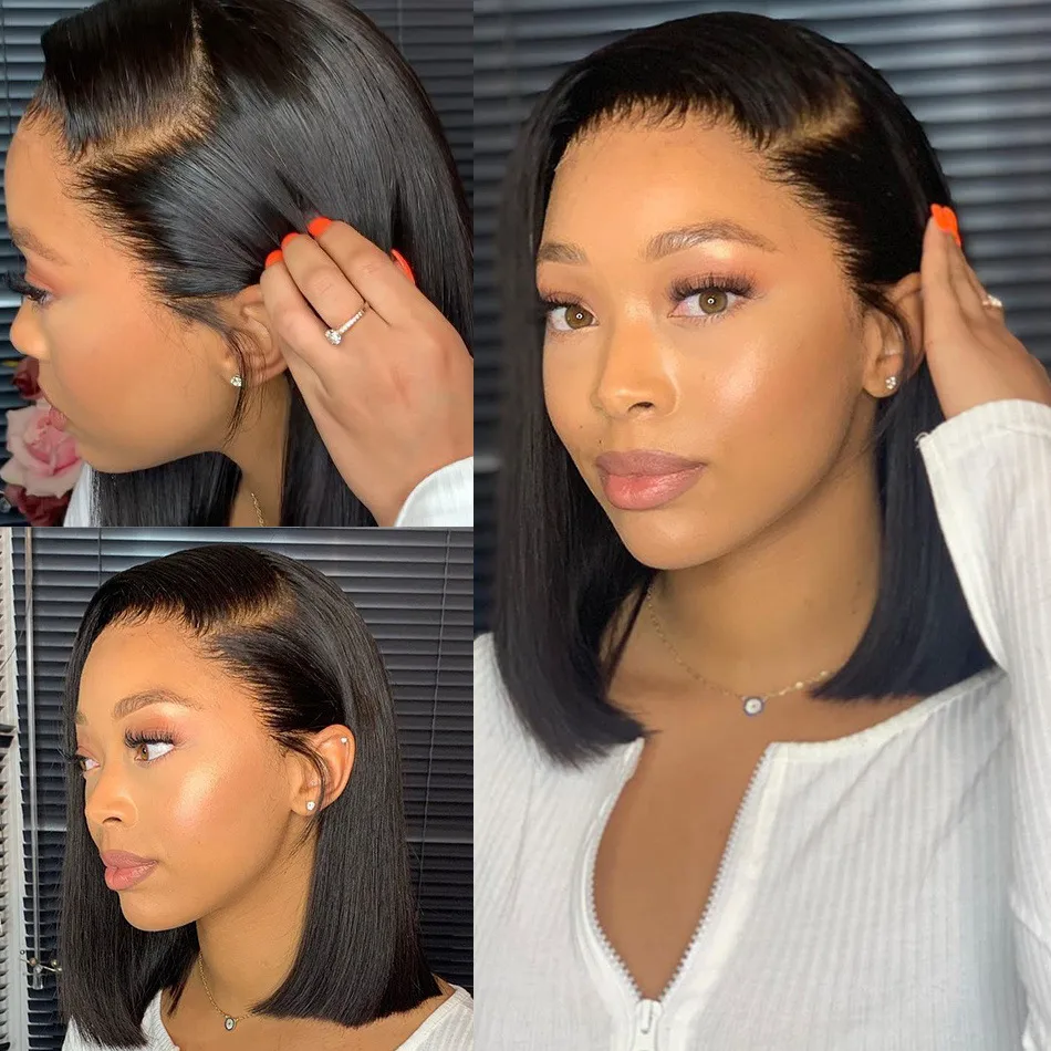 Women's Simple Style Casual Party Street Real Hair side points Straight Hair Wigs