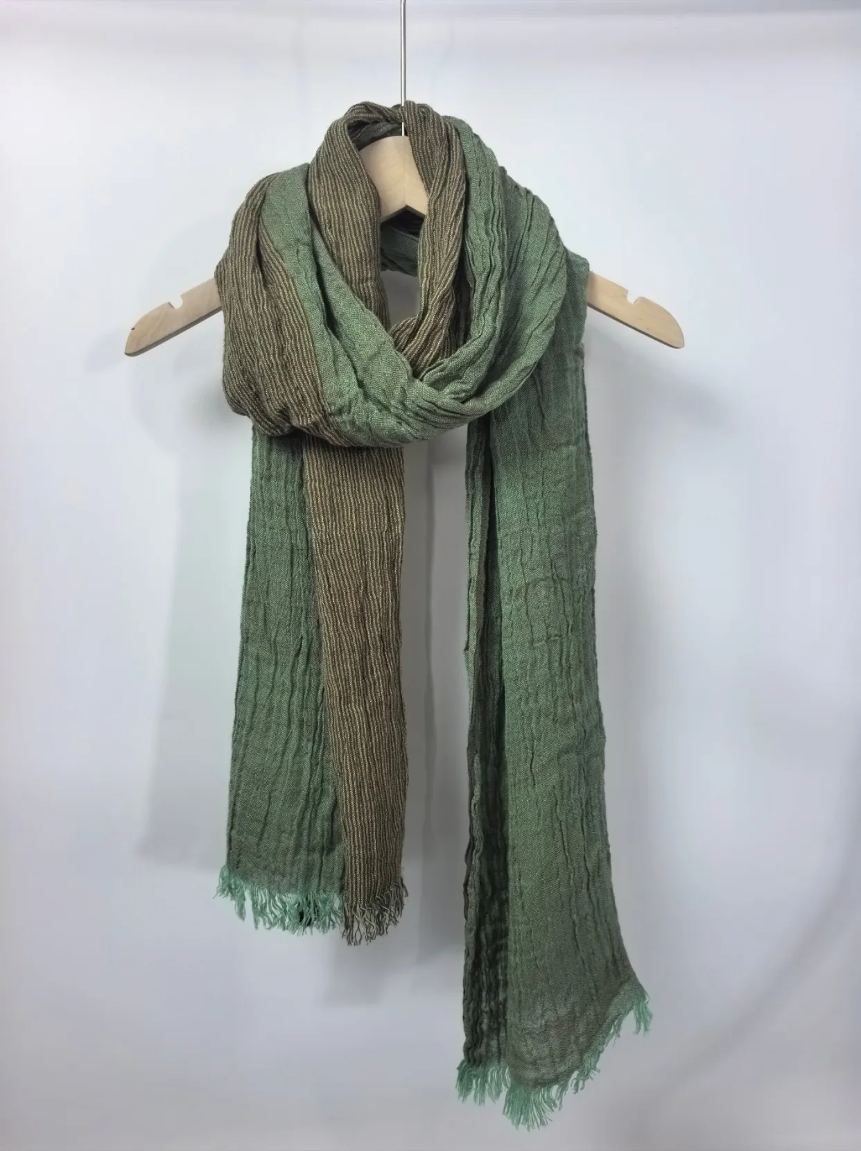 Stripe Rayon Scarf in Beige, Perfect for Autumn & Winter