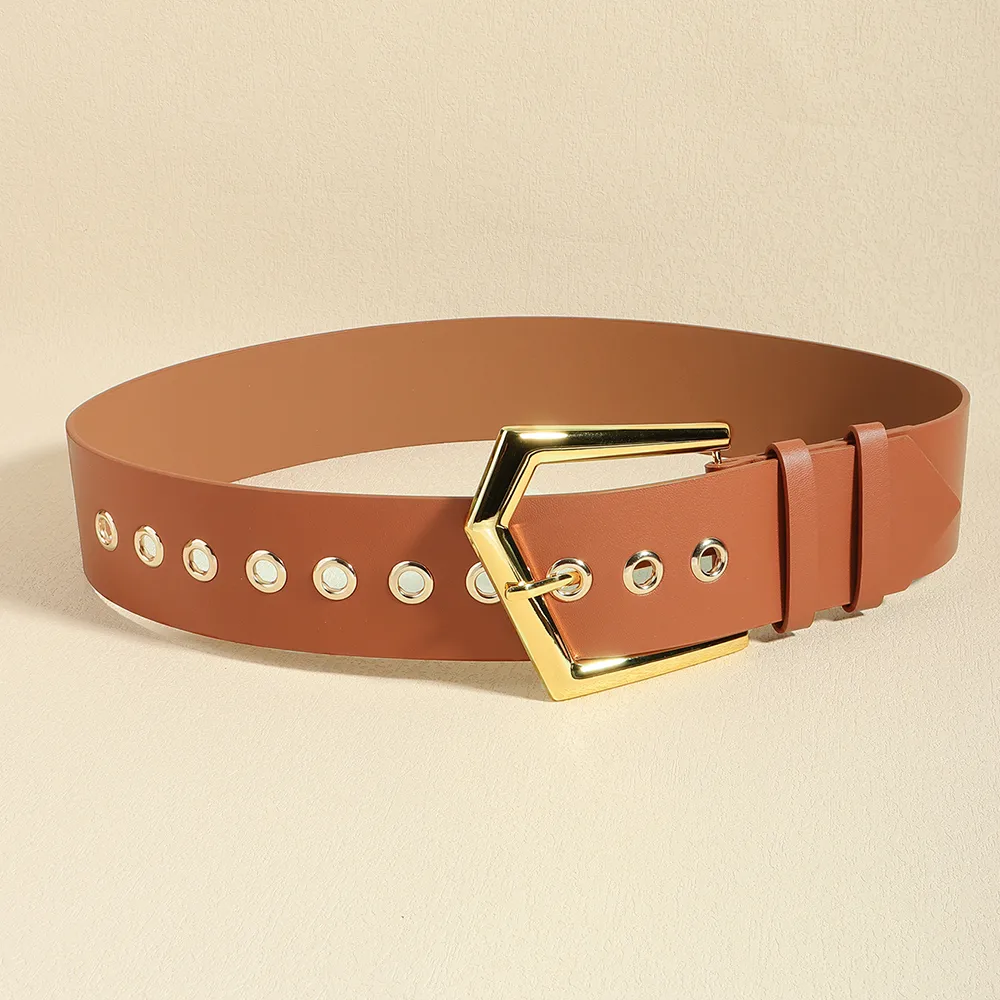 Elegant Solid Color PU Belt for Women Featuring Stylish Belt Buckles