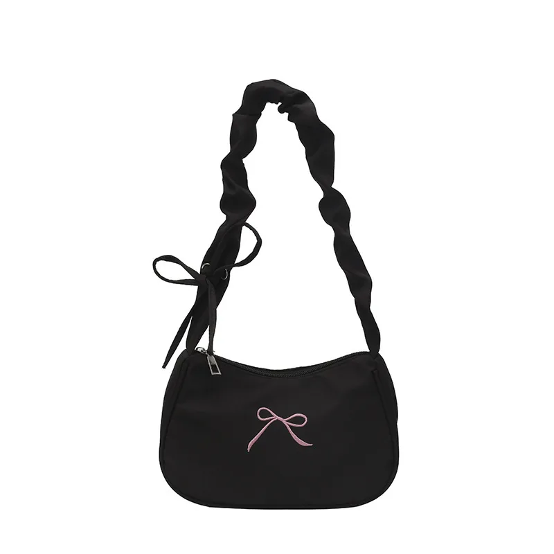 Square PU Underarm Bag for Women with Bowknot and Single Shoulder Strap