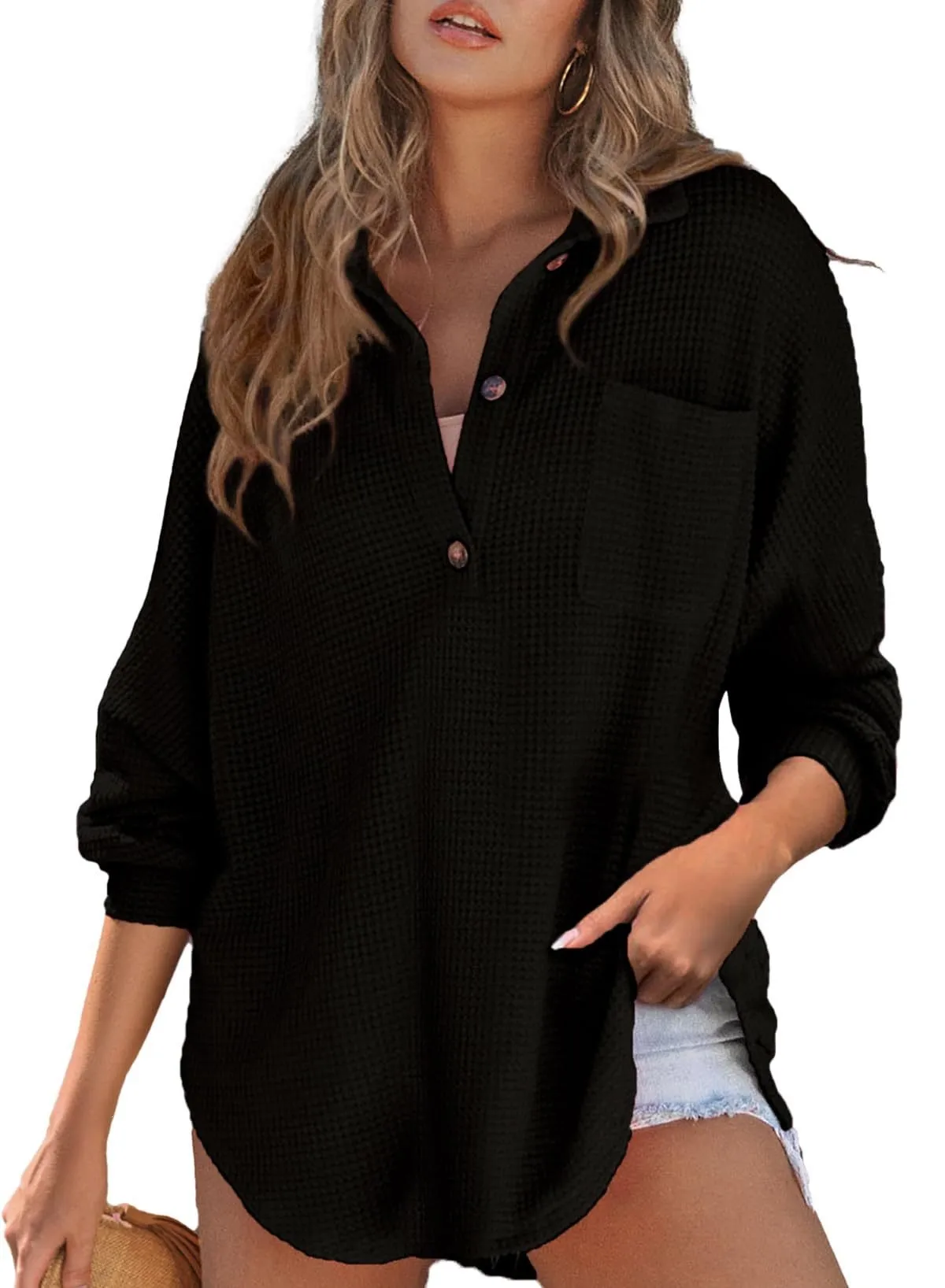 Solid Color Long Sleeve Streetwear Pullover for Women, Knitted Polyester Fabric
