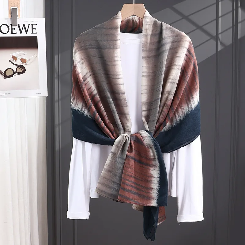Women’s Cotton Tie Dye Scarf in Grey and Pink, Perfect for Spring and Summer
