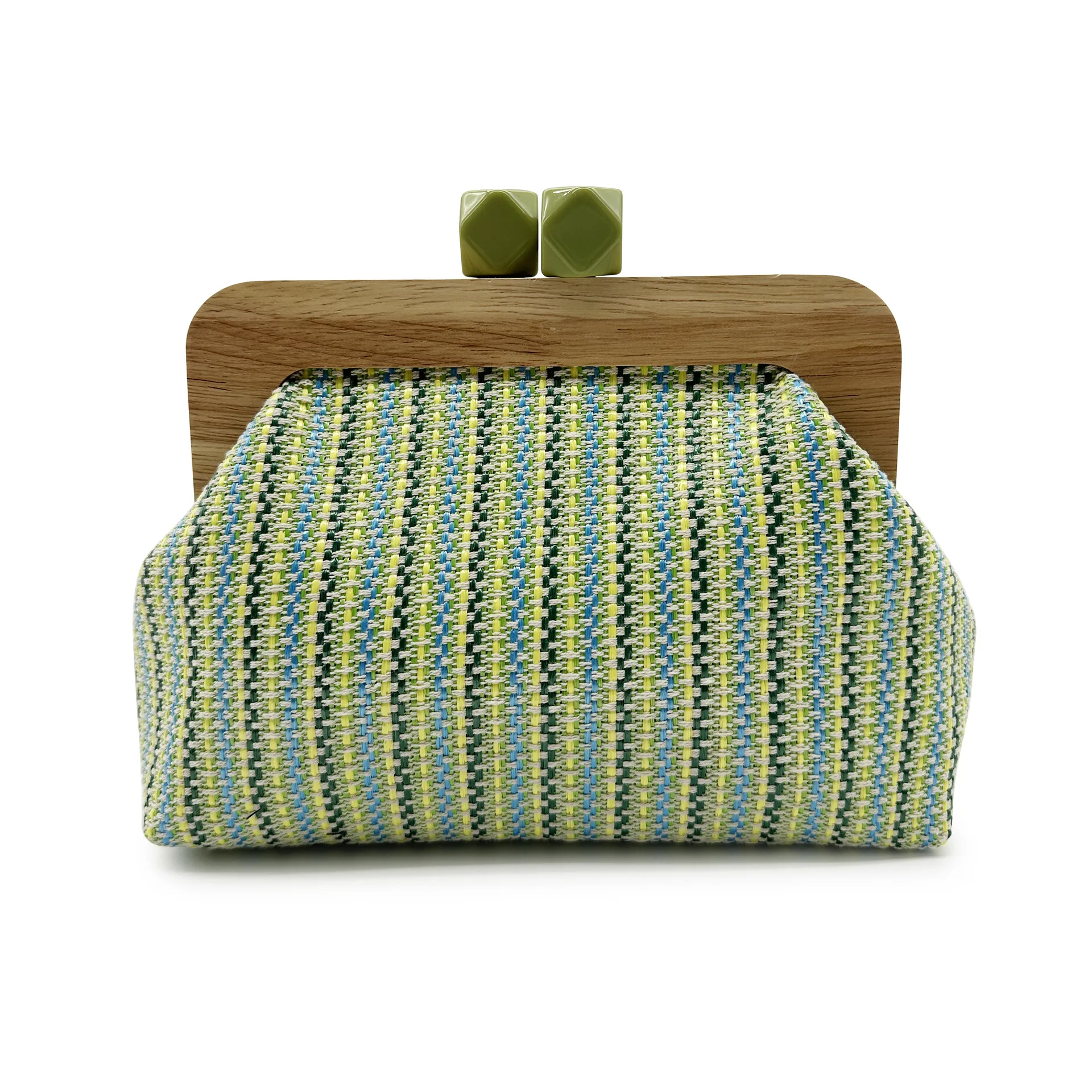 Stripe Square Straw Shoulder Bag with Weave Pattern, Summer Style for Women