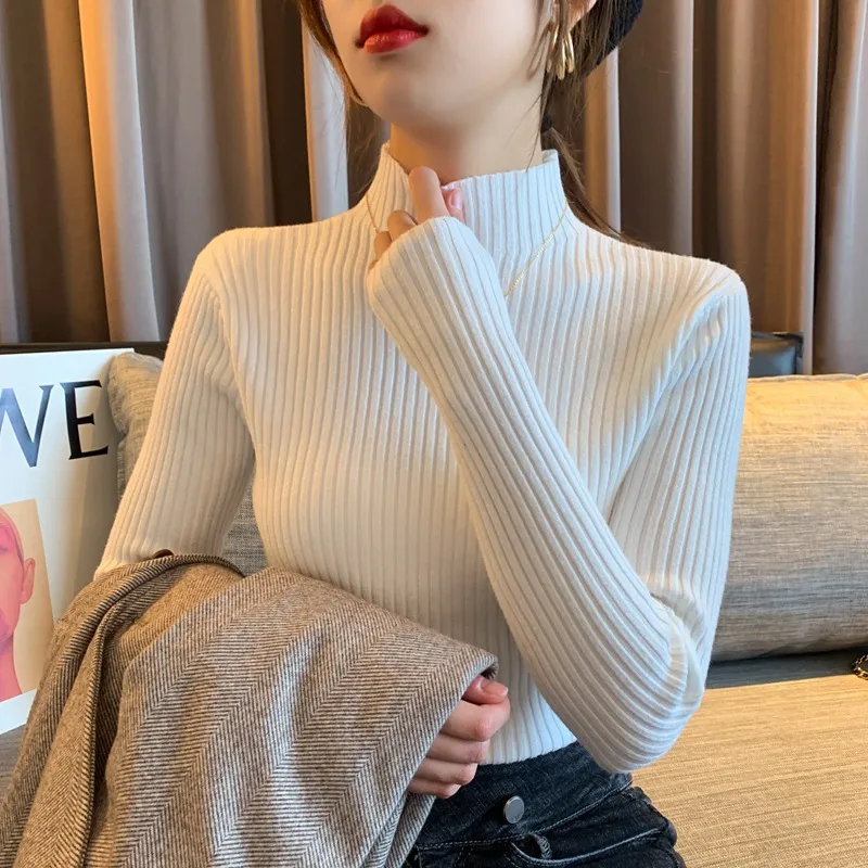 Slim Fit Short Length Solid Color Women's Sweater